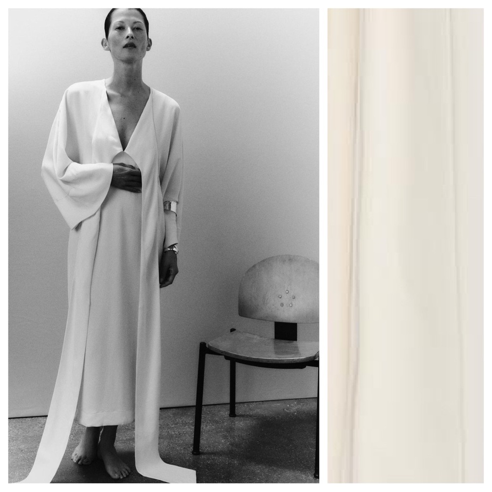 Zara Cream Midi Dress with Long Sash